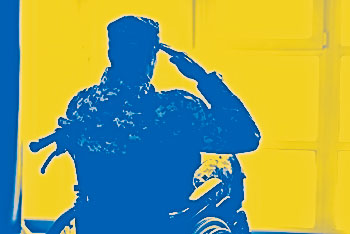 Disabled Veteran Saluting